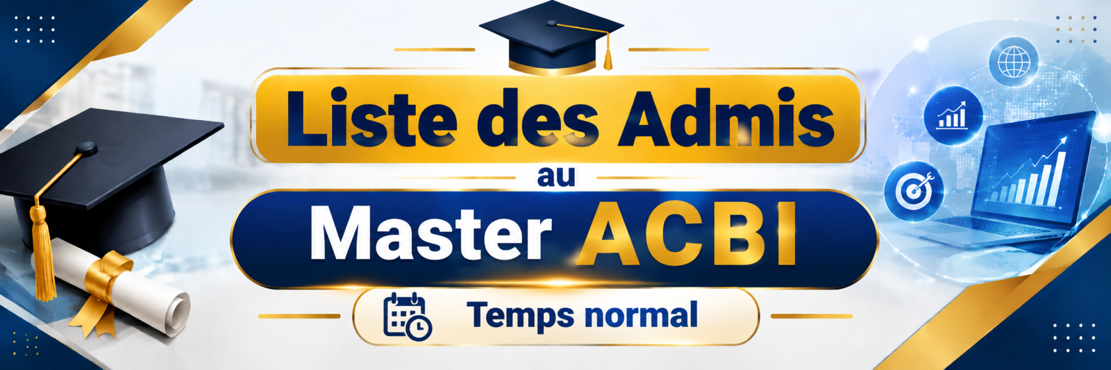 لائحة المقبولين في ماستر ACBI – الوقت العادي